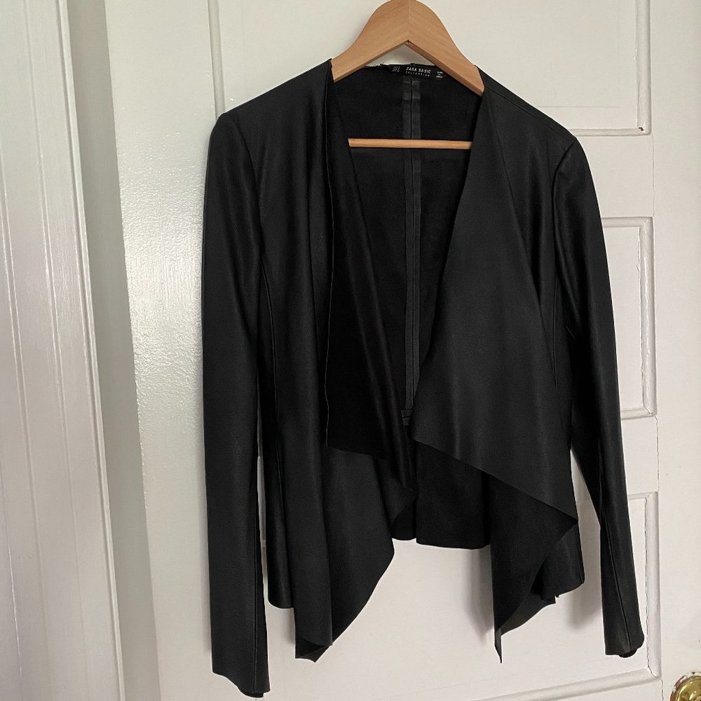Zara Basics Fake Leather Wrap Jacket